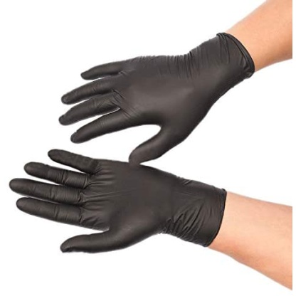 Disposable Nitrile Vinyl Gloves, Latex Free Black - Image 3
