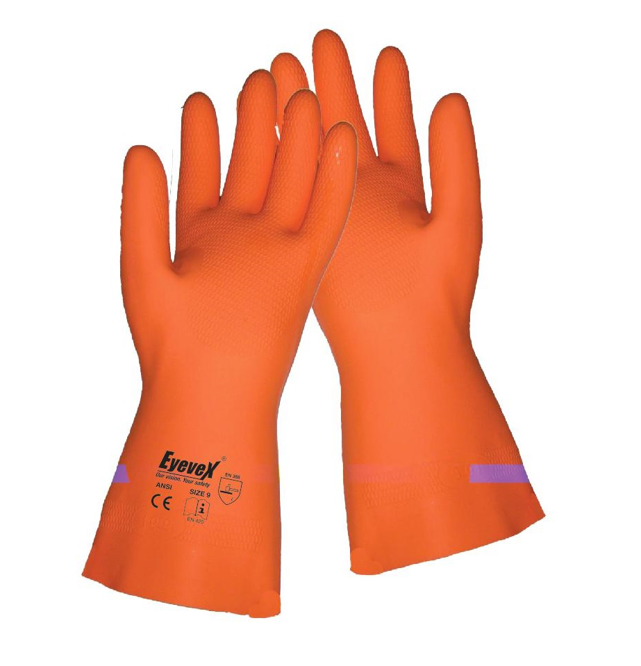 EYEVEX FLOCKLINE LATEX INDUSTRIAL GLOVES SHD 028